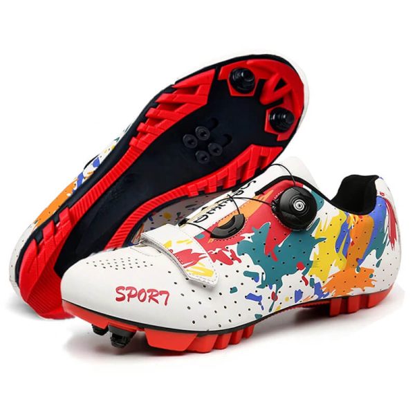 Velocity Pro Cycling Shoes Gravel Splash White